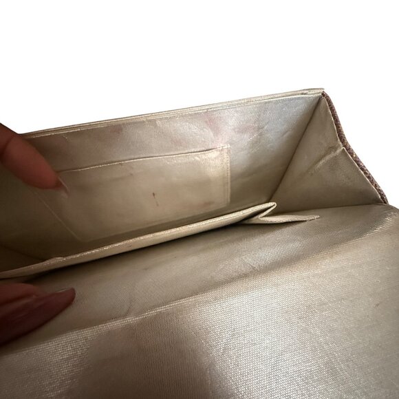 Mikimoto Vintage Elegant Gold & Purple Clutch With Pearl Clasp - Picture 10 of 12